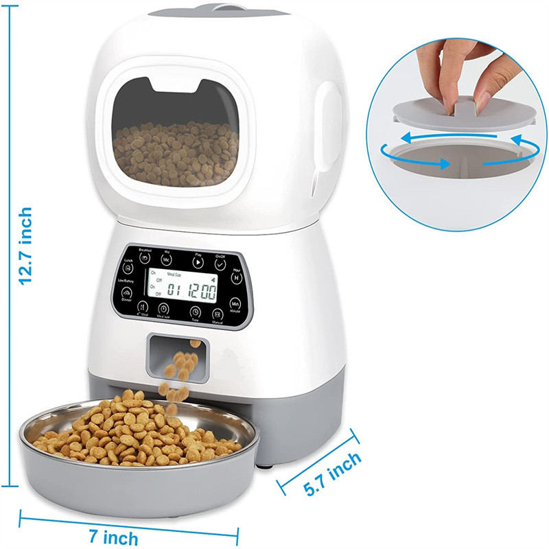 Wifi, automatische voerbak voor huisdieren, 3,5 liter, slimme dispenser voor droogvoer voor honden, APP-bediening, timing, voeding, voicerecorder, automatische voerhulpmiddelen voor katten